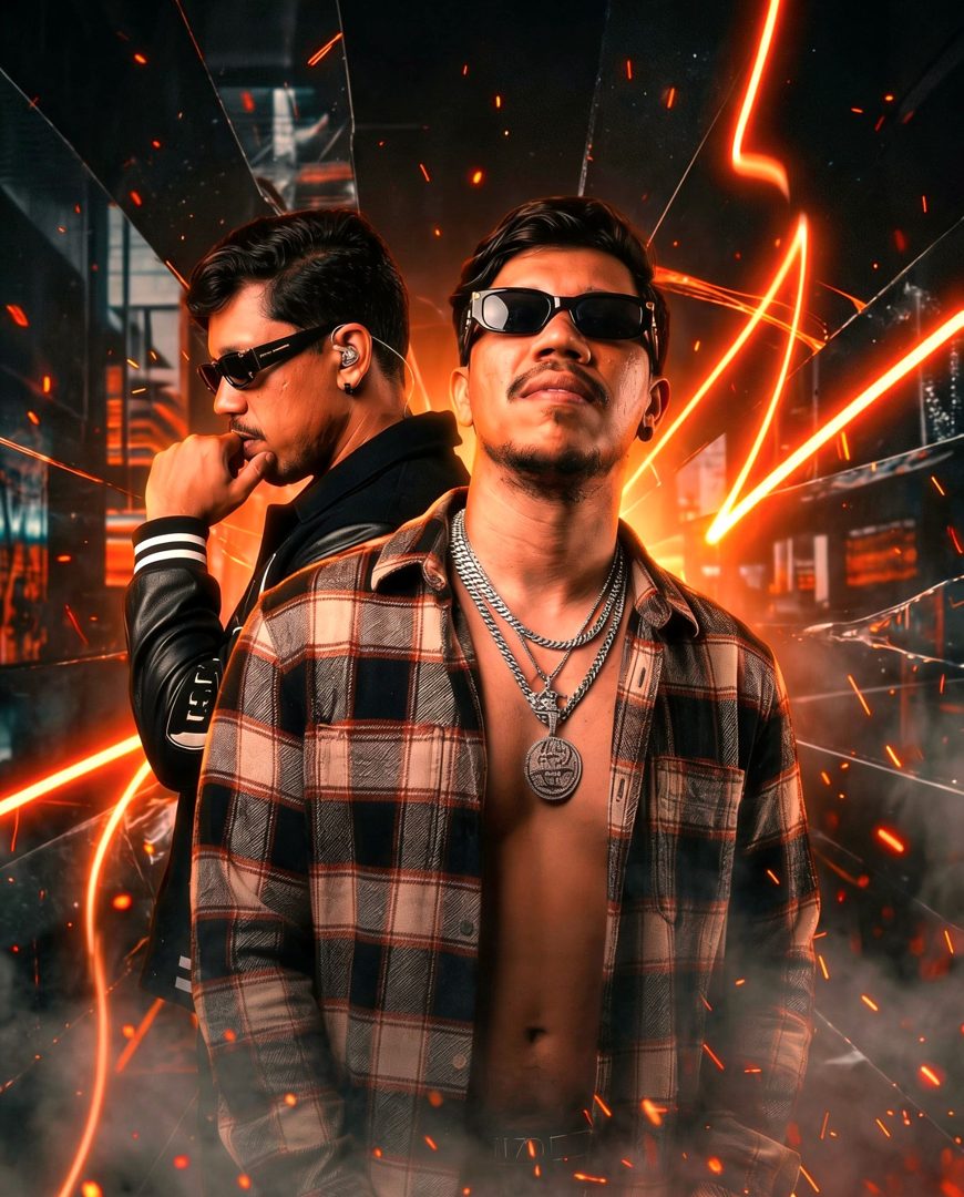 Artista PRO — Molde 06 — Ultra-cinematic trap album poster with dark luxury street aesthetic