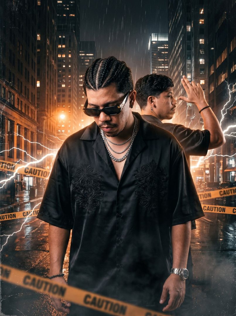 Artista PRO — Molde 11 — Dark futuristic urban editorial with premium trap-music poster aesthet