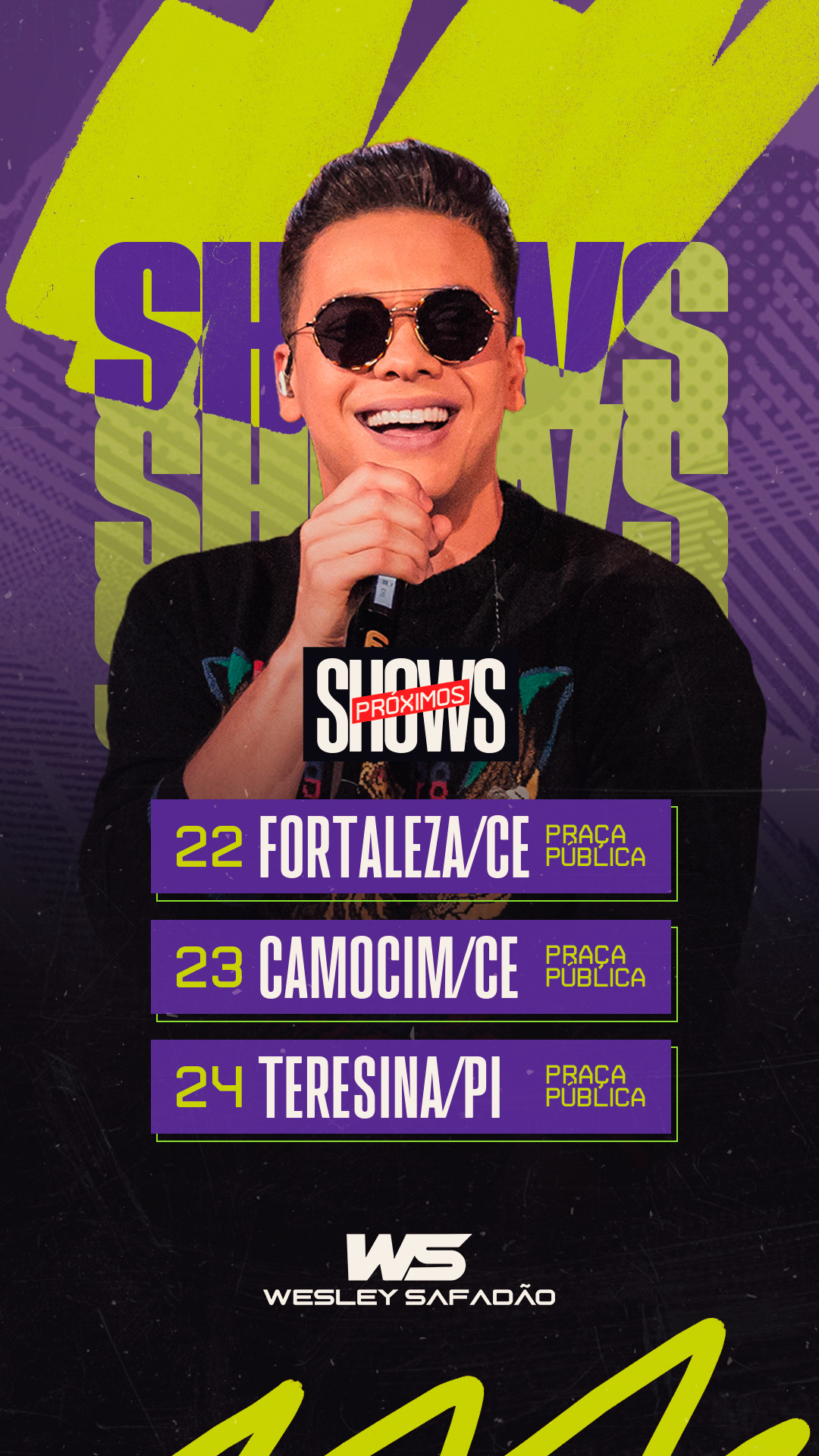 Artista PRO — Premium 10 — Shows roxo e verde-limão