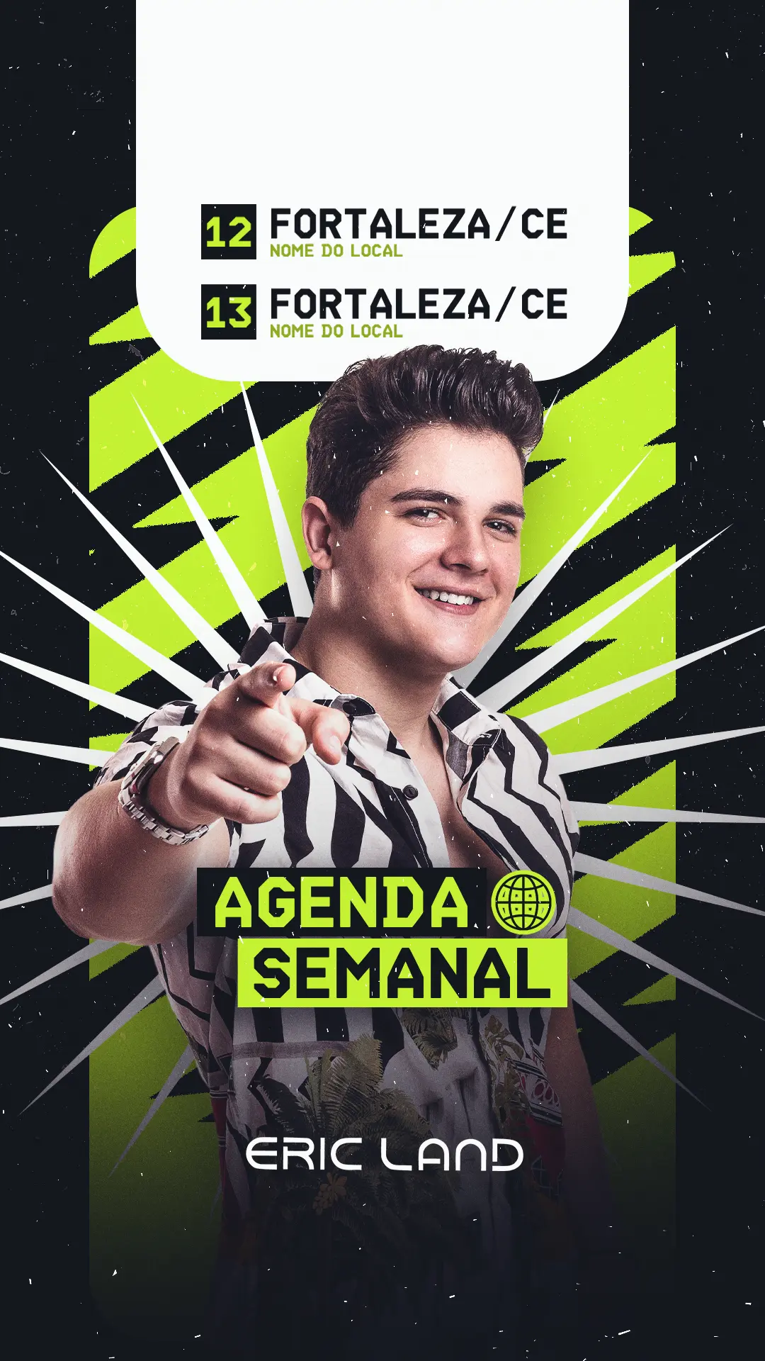 Artista PRO — Premium 13 — Agenda semanal verde-limão