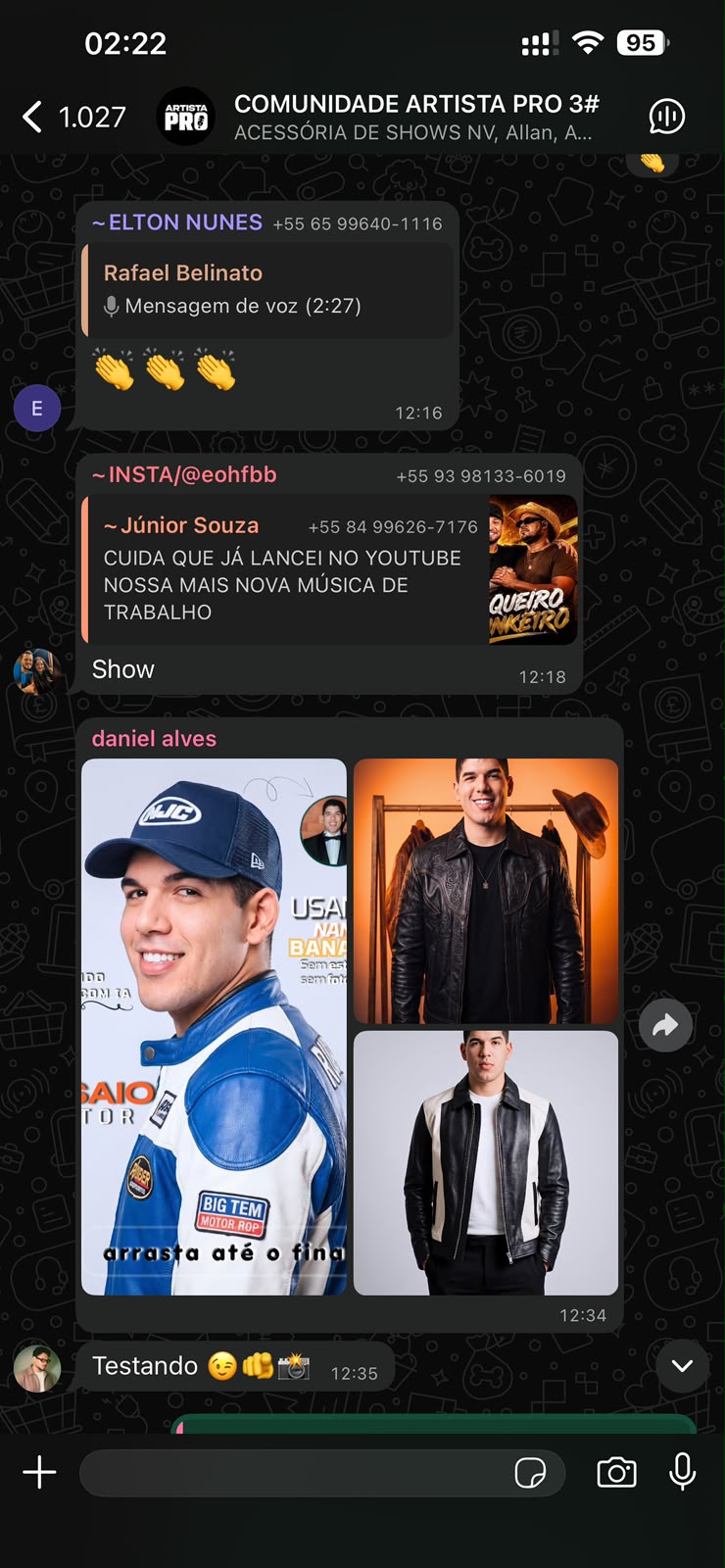 Print de resultado enviado por membro da comunidade Artista PRO no WhatsApp
