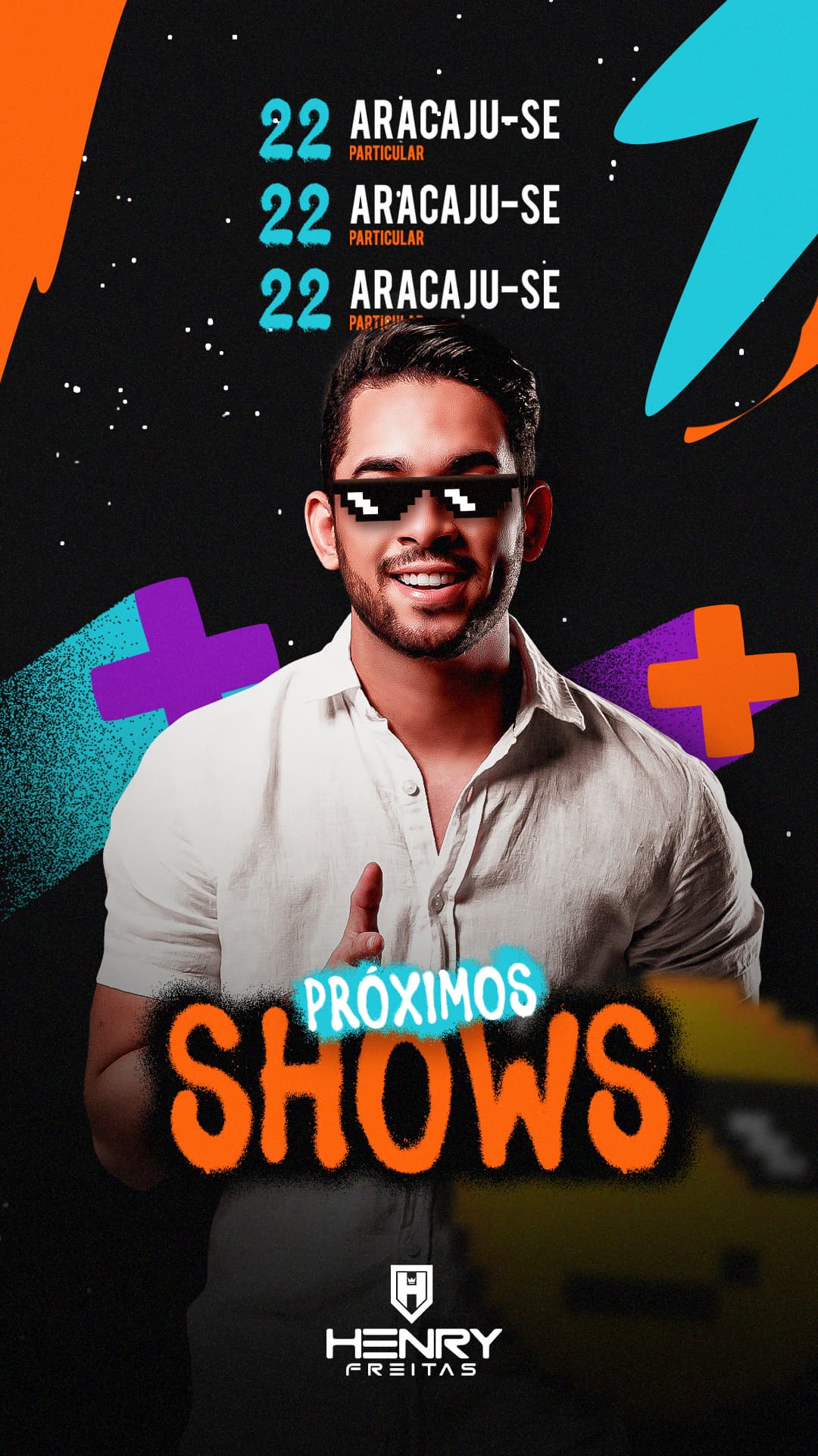 Artista PRO — Premium 11 — Shows pop preto e ciano