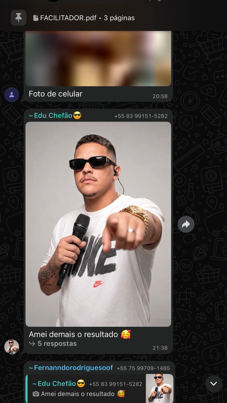 Print de resultado enviado por membro da comunidade Artista PRO no WhatsApp