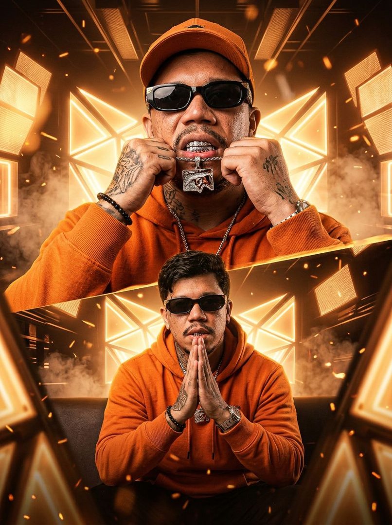 Artista PRO — Molde 01 — Aggressive brazilian trap/nightlife promotional poster