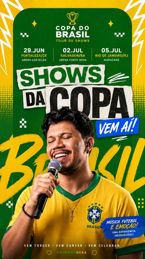 Flyer de agenda story gerado com IA — Flyer Copa Do Brasil / Shows Premium