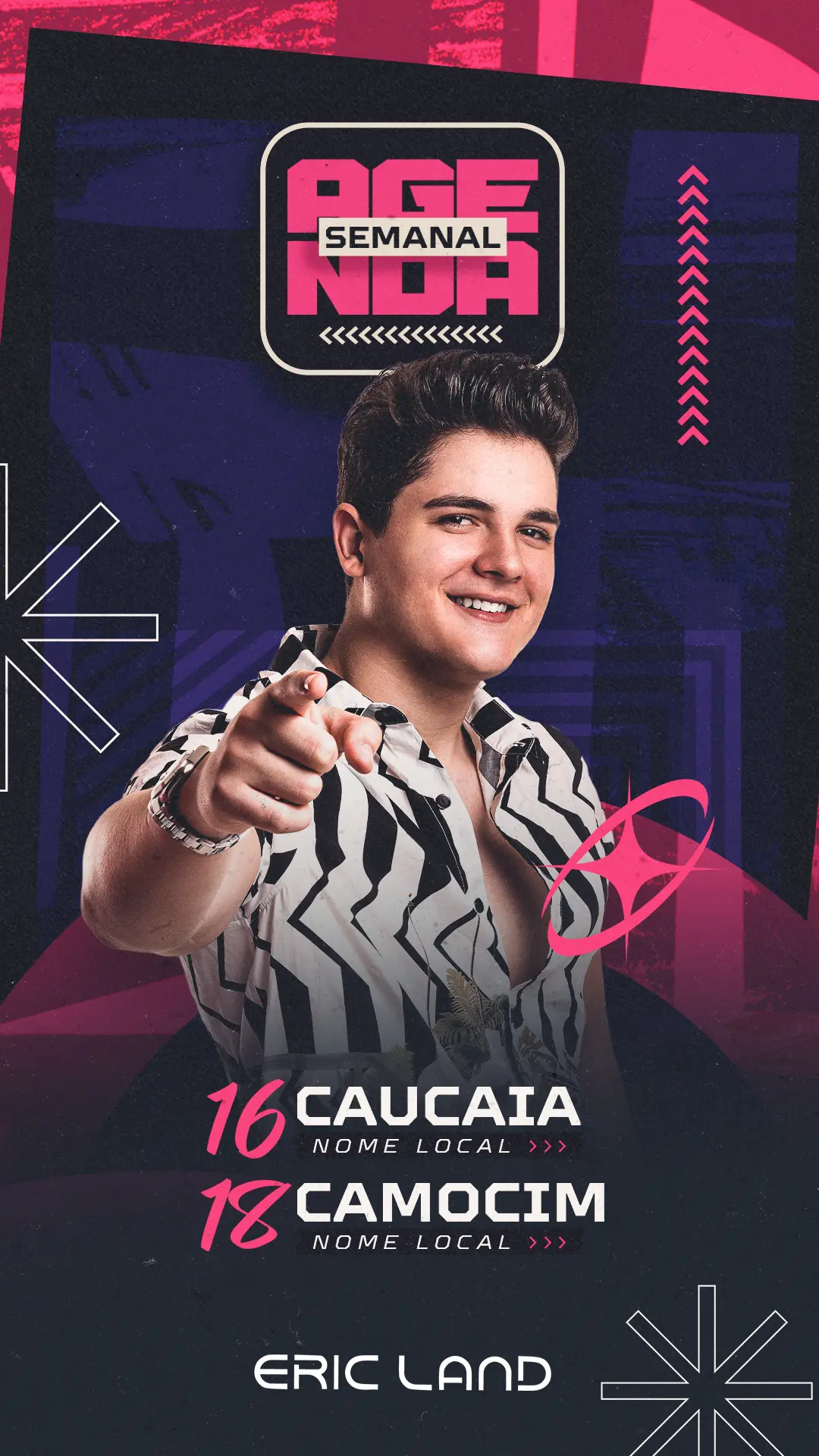 Artista PRO — Premium 08 — Agenda semanal pink neon