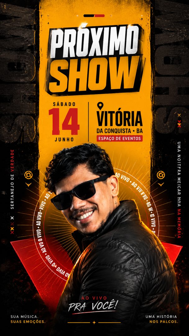 Flyer de agenda story gerado com IA — Posso Fazer A Engenharia Reversa Do **Estilo Visual** Desse Flyer, Mas Não Posso Fornecer