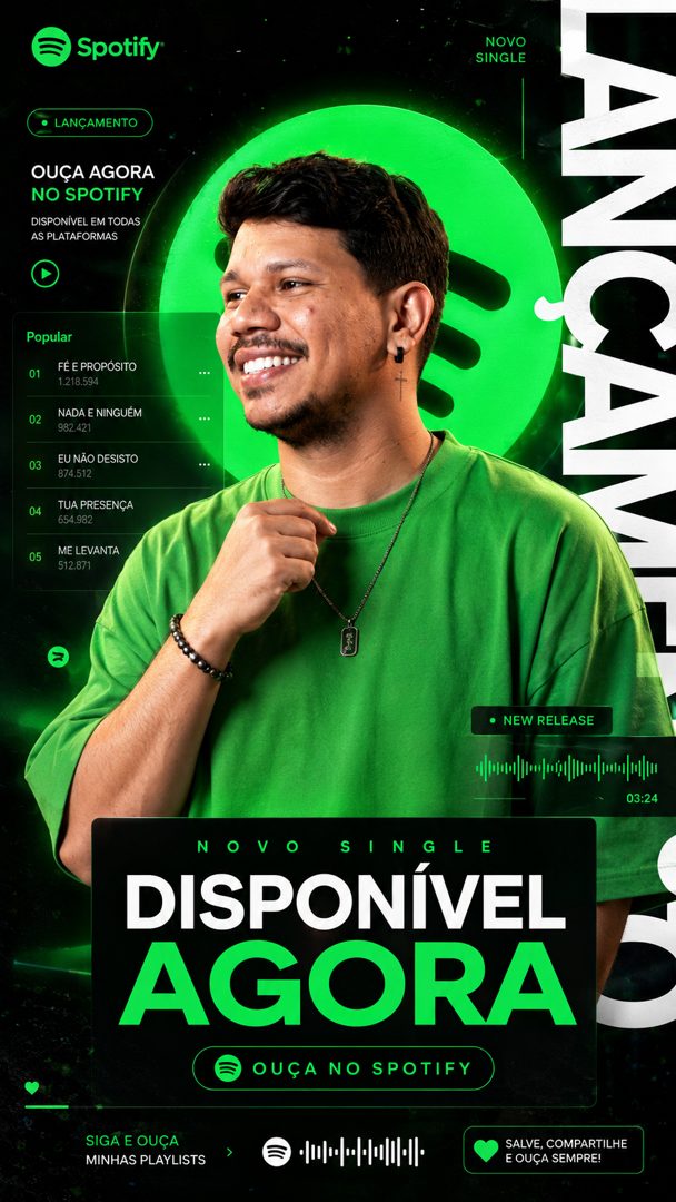 Flyer de agenda story gerado com IA — Premium spotify campaign poster